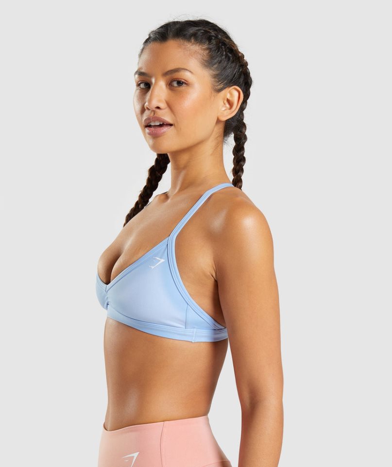 Women's Gymshark Minimal Sports Bra Blue | NZ 3IYJTP